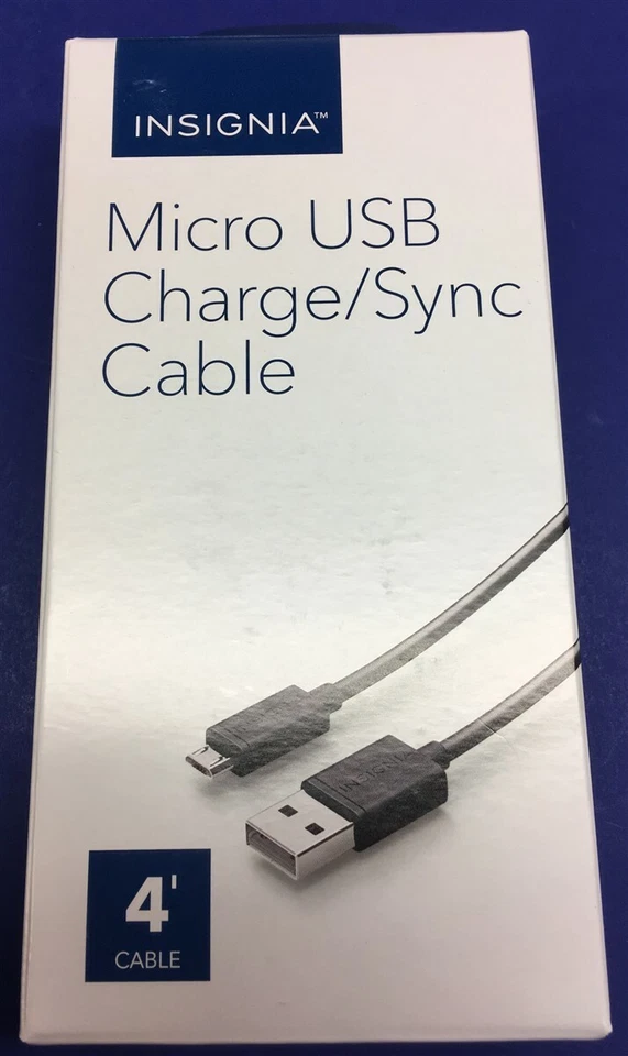 Insignia 4' Micro USB Charge & Sync Cable for Phones Tablets PC Black NS-MCDT2 - Image 1 of 3