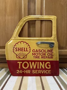 Shell Gasoline Motor Oil Metal Sign Truck Door Tire Tow Vintage Style Wall Decor - Picture 1 of 5