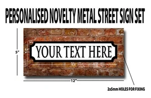 PERSONALISED NOVELTY METAL STREET SIGN SET. HAVE YOUR OWN TEXT ON THIS SIGN. - Picture 1 of 1