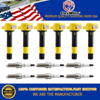 6X Ignition Coils+Spark Plugs for 2008-2014 2015 2016 2017 Honda Odyssey 3.5L V6 - Image 1 of 4