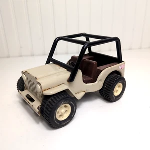 Vintage Tonka Toys Jeep Desert Tan Beige Pressed Steel Brown Interior, Roll Cage - Picture 1 of 7