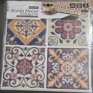Peel and Stick Room Decor Backsplash Mexican Tile Stickers 4 Sheets=16 Tiles. - Picture 1 of 4