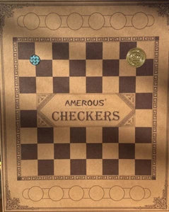 Juego de damas de madera AMEROUS, juego de mesa de damas con ranuras de almacenamiento - Imagen 1 de 4