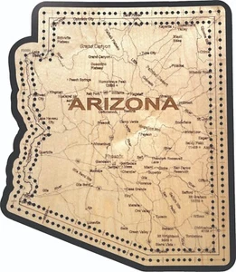 Arizona State Shape Road Map Cribbage Board - Picture 1 of 1