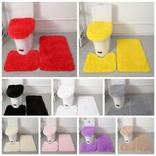 3Pcs/Set Anti Slip Bathroom Floor Mat Solid Silk Woolen Carpet  Bathroom