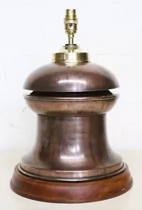 Table Lamp Antique Railway Gas Lamp Copper Top Converted Desk Lamp Unique - Picture 1 of 13