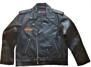 Motorcycle Harley-Davidson Jacket Patched Bike Rider  Real Brando Leather Jacket - Picture 1 of 3