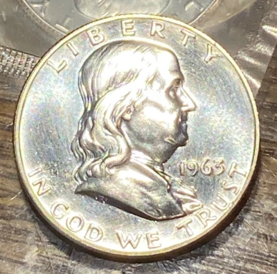 1963 Franklin Half Dollar Gem Proof Triple Die Obverse CHRC - Image 1 of 2