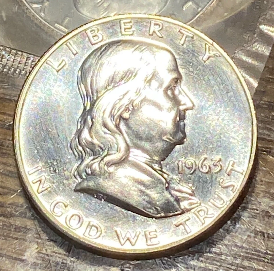 1963 Franklin Half Dollar Gem Proof Triple Die Obverse CHRC - Image 1 of 2
