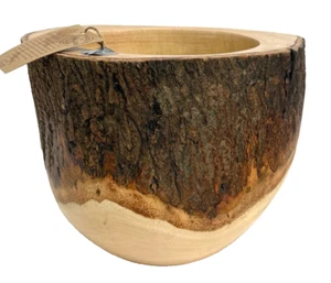 Eclectic Essentials 8 in Wood Bowl Handcrafted Decor in Thailand – New - Picture 1 of 8