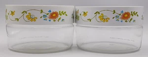 Pyrex Wildflower Canisters Roughly 6" Diameter x 4" Tall  Set of 2 READ BLUE - Picture 1 of 22
