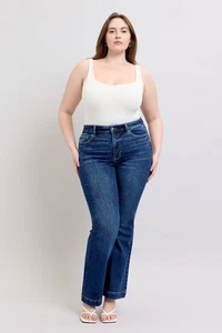 Judy Blue Full Size High Rise Flare Jeans with Pockets Plus Size - Picture 1 of 19
