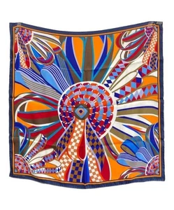 Hermes 70 Les Flots du Cheval Seide Schal Band Muster Multicolor Tags No Box U - Bild 1 von 5