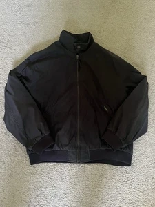 Weatherproof Men’s XL Black Bomber Jacket Full Zip Nylon Windbreaker Coat - Picture 1 of 5