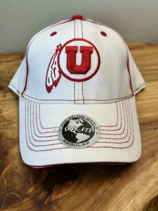University of Utah Utes Mütze flexible Passform weiß rot Logo Top of the World NCAA - Bild 1 von 7