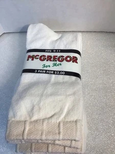 Vintage McGregor For Her White Socks Fits 9-11 - Picture 1 of 2