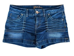 Guess Jeans pantaloncino blu denim taglia 30 elasticizzato tasche vita bassa 3,5 cuciture interne Y2K - Foto 1 di 8