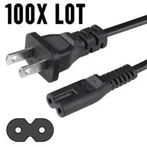 100PCS 2-Prong Port Pin AC Power Cord Cable Adapter PC Laptop PS2 PS3 HP Dell - Picture 1 of 5