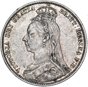 1891 Shilling - Victoria British Silver Coin - Nice - Bild 1 von 2