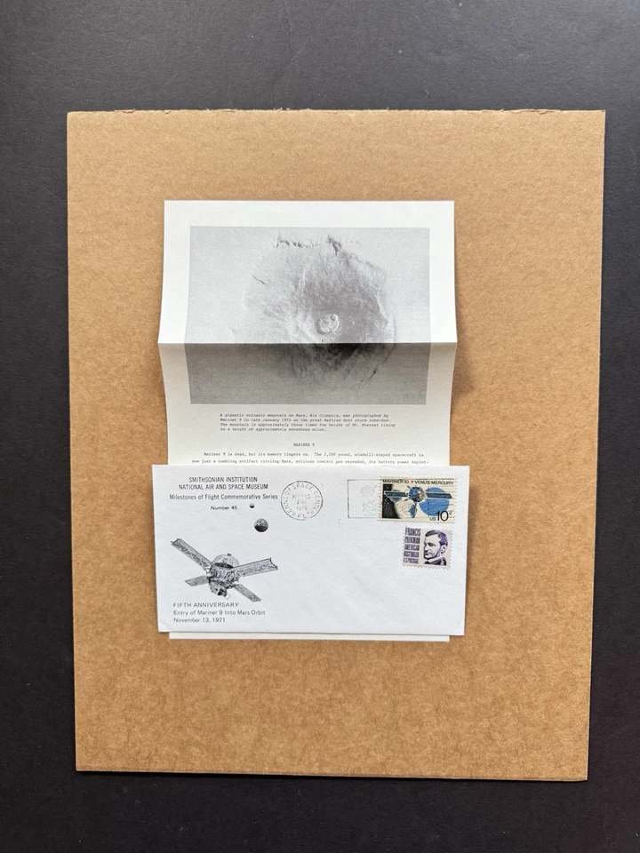 US 1976 Flight Millstone Cover#45 +NASA Mariner 9 -Into-Mars Orbit +Info Page - Image 1 of 1