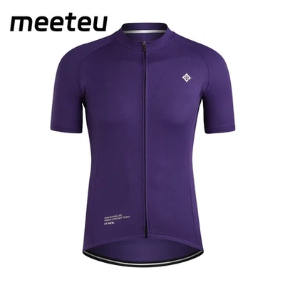 meeteu Men's Bike Cycling Jersey Short Sleeve Tops Bicycle Shirts Purple XXXL - Image 1 of 3