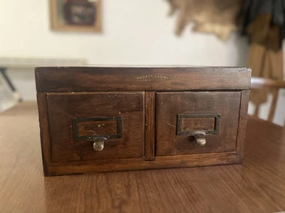 Wabash Cabinet Co Vintage Index Card Filing Cabinet  - Image 1 of 4