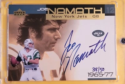 1999 UPPER DECK OVATION SUPER SIGNATURES GOLD JOE NAMATH AUTO #38/50 🔥 SSP - Image 1 of 2