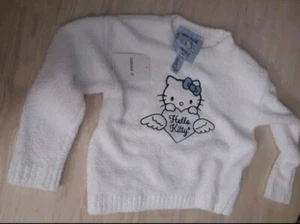 Angel y2k Hello Kitty Blue Bow White Soft Sweater Kids Juniors Kawaii - Picture 1 of 3
