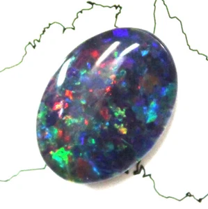 Australian 18x13x4mm Natural Black Triplet Opal Stone For Ring Pendant Bracelet  - Picture 1 of 6