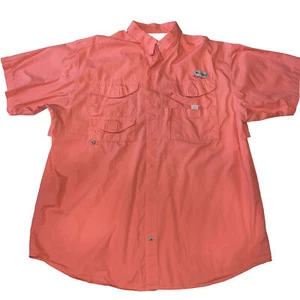 Camisa Columbia XL PFG Ventilada Pesca Exterior Coral Salmón Rosa Naranja - Imagen 1 de 14