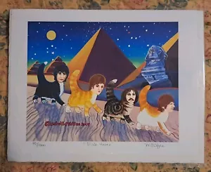 Impresión artística Elizabeth McAfee firmada a mano numerada "Fab 4ever" Beatles Cats - Imagen 1 de 3