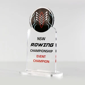 ACRYLIC COLOUR TROPHY AWARD CUSTOM DESIGNED FOR ROWING WATERSPORTS - Picture 1 of 4