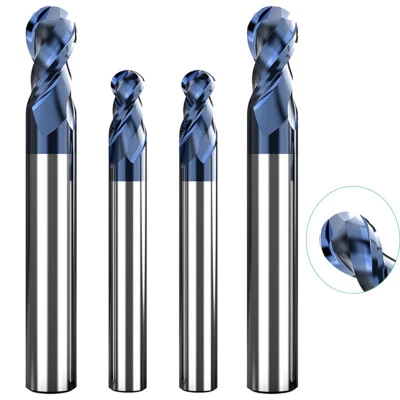 MARKENLOS Radiusfräser VHM Schaftfräser R0.5 - R6 2 Zähne CNC Gravier PVC MDF HRC45°