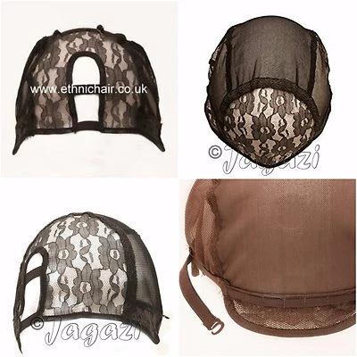 JAGAZI NATURALS UK: Premium SCHWARZ XL, L, M, S, linkes U-Teil, rechtes U-Teil, Mitte Web Perückenkappe
