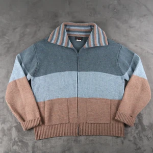 Vintage 80s Au Currant By Pebble Beach Knit Zip Up Sweater Size L Large - Picture 1 of 11
