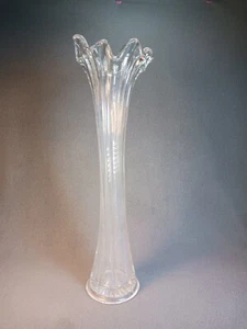 Vtg Swung Vase Heisey 16" ,8 Finger, Clear ***read*** - Picture 1 of 5