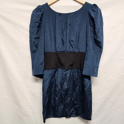Vestido Jay Godfrey talla 4 azul mezcla seda manga 3/4 para mujer Foto 1 de 3