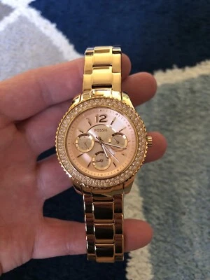 Fossil Women's Stella Multifunction Rose-Tone Stainless Steel Watch ES3590 *NICE - Image 1 of 4