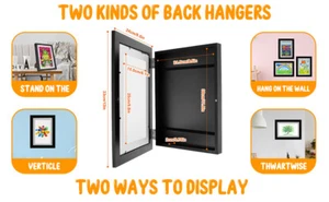 Kids Art Frame A4 Front Opening Photo Frames with Stand Wooden Kids qrMyr - Picture 1 of 13
