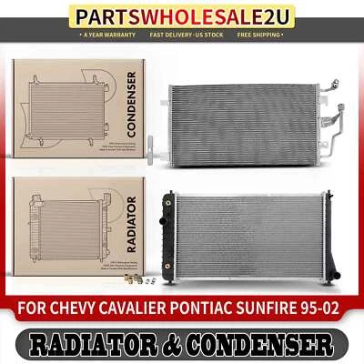 Radiator & AC Condenser Cooling Kit for Chevy Cavalier Pontiac Sunfire 1995-2002 - Image 1 of 4