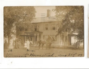 RPPC VERMONT HOMESTEAD 1909 PM NEW YORK TO ITALY YATES FAMILY CHARLOTTE YATES - Picture 1 of 3