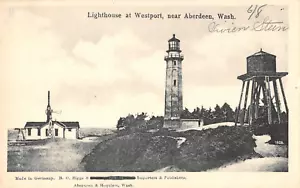 Postal vintage WESTPORT LIGHTHOUSE Aberdeen, WA Grays Harbor década 1910 - Imagen 1 de 2