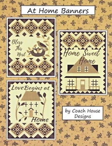 Coach House  AT HOME BANNERS-  Three Quilts, Bless This Nest - Home Sweet Home - Picture 1 of 6
