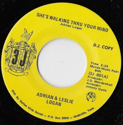 She's Walking Thru Your Mind/Sing A Sad Song/Adrian & Leslie Logan (Promo) VG+ - Image 1 of 2
