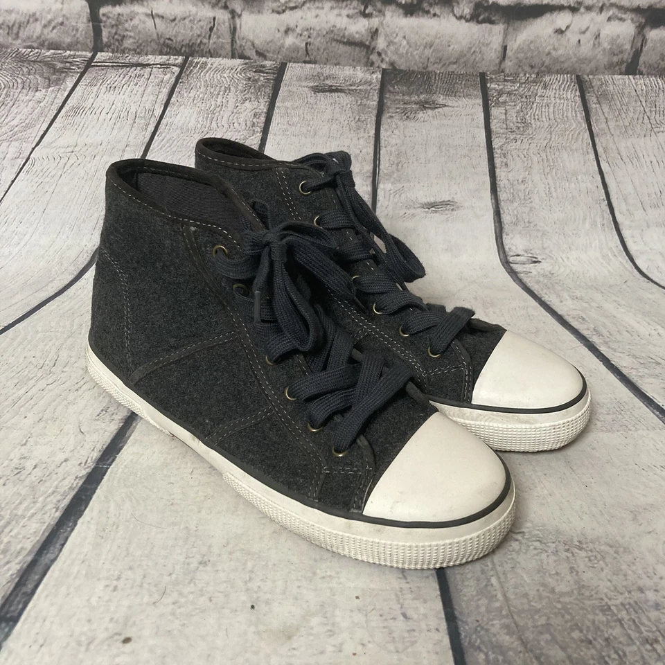 Zapatilla deportiva Lauren by Ralph Lauren para mujer talla 8B caña alta enero II franela gris y2k Foto 1 de 4