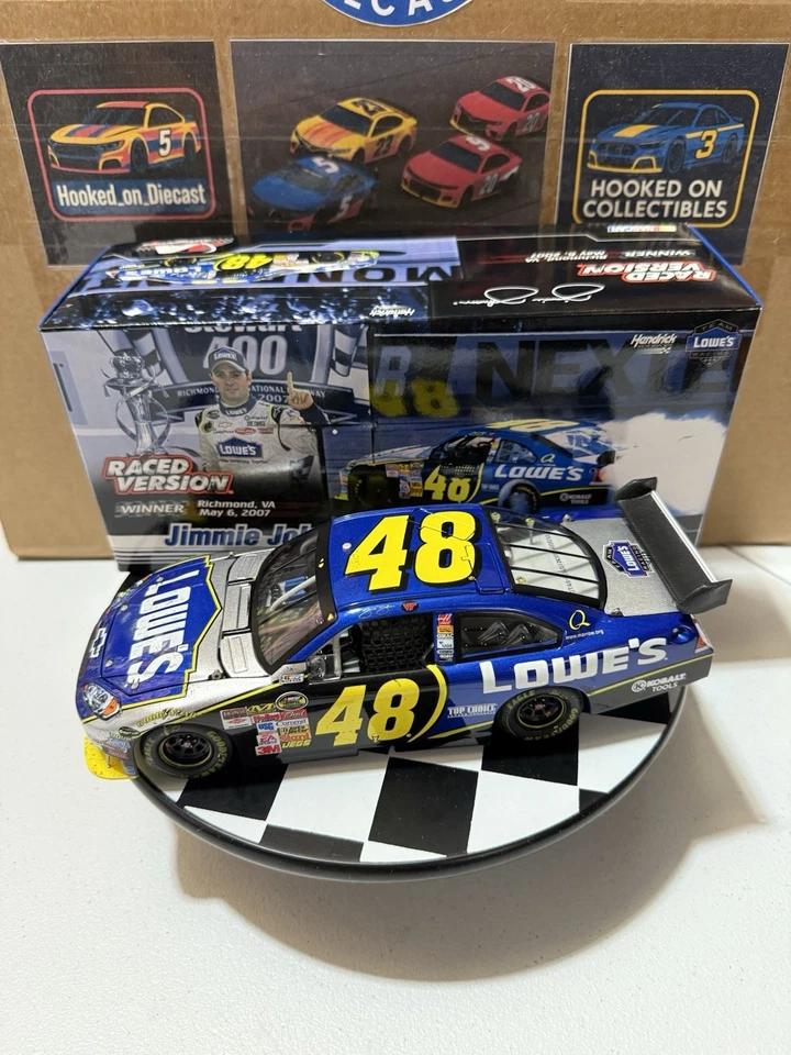 RARO* Jimmie Johnson #48 Lowe’s Richmond Carrera Ganar CUNA 2007 1/24 Diecast Foto 1 de 4
