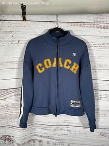 Coach Men's Blue Long Sleeve Relaxed Full Zip Sports Jacket Size S - Picture 1 of 6