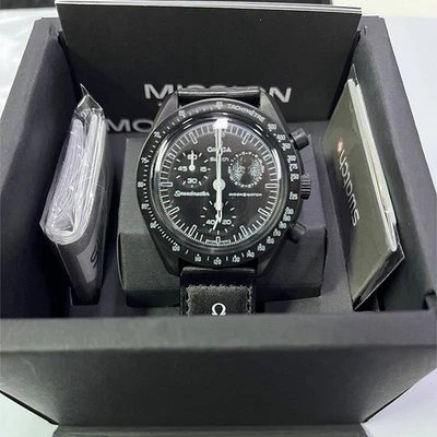 Orologio Unisex Nero S-N0PY-Moonswatch the moonphase& Quarzo Moda 40mm - Immagine 1 di 3