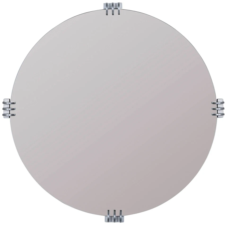 Espejo de pared redondo Cooper Classics Aubrey plateado 35 1/2" Foto 1 de 1