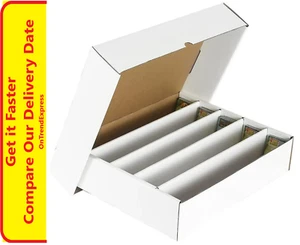 1 x Cardboard 5000ct Trading Card Storage Box with Lid - Holds up to 5000 Cards - Foto 1 di 5